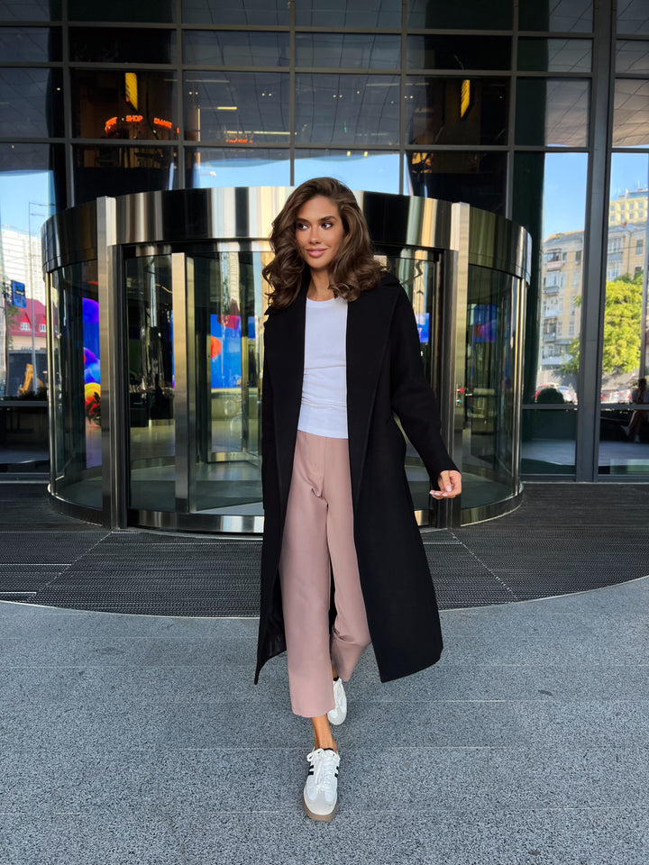 Madrid Wool Wrap coat Black
