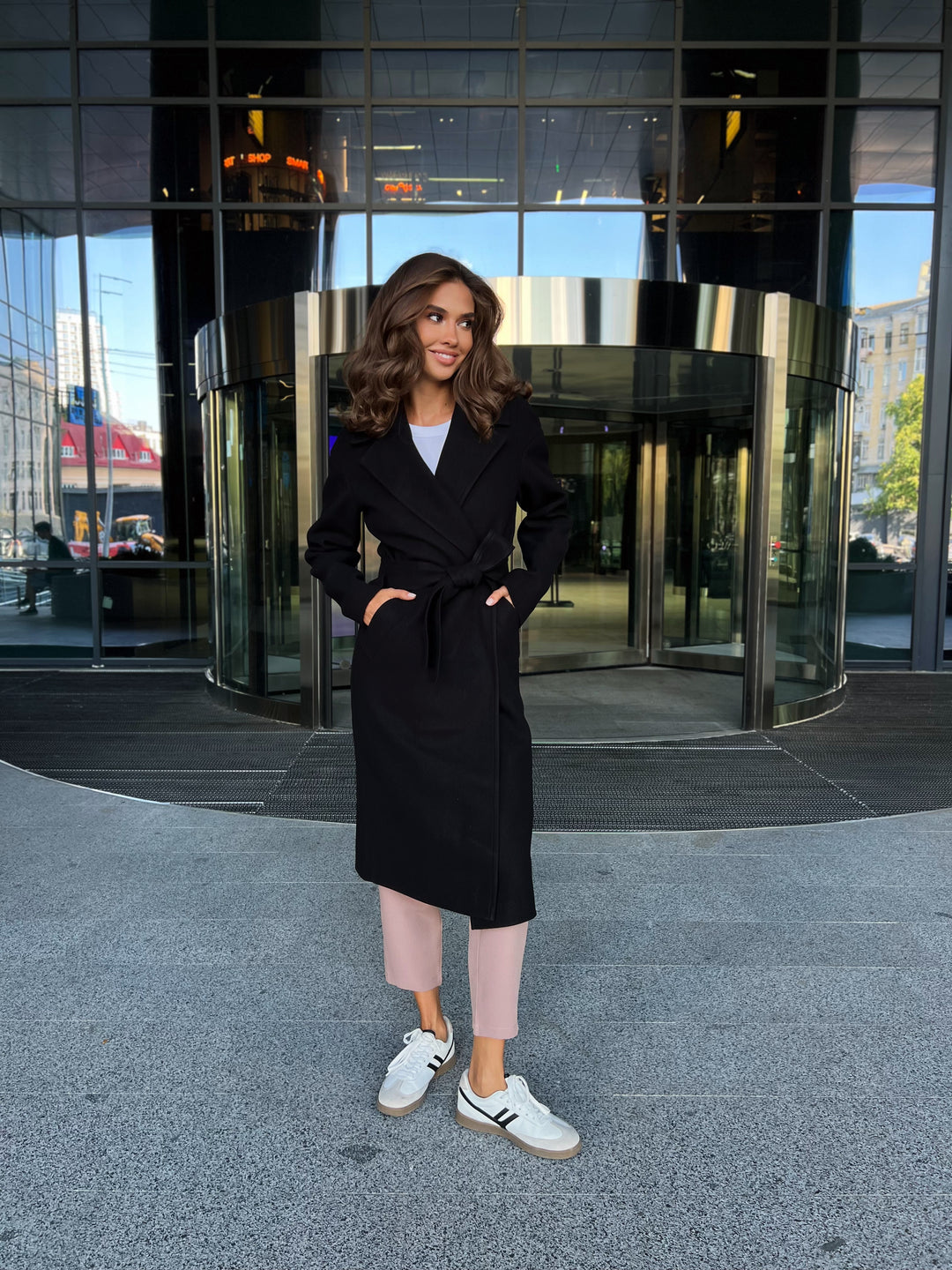 Madrid Wool Wrap coat Black