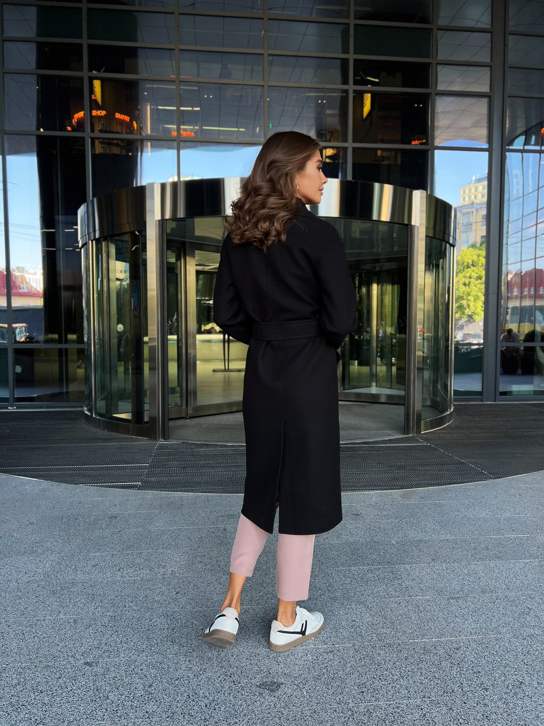 Madrid Wool Wrap coat Black