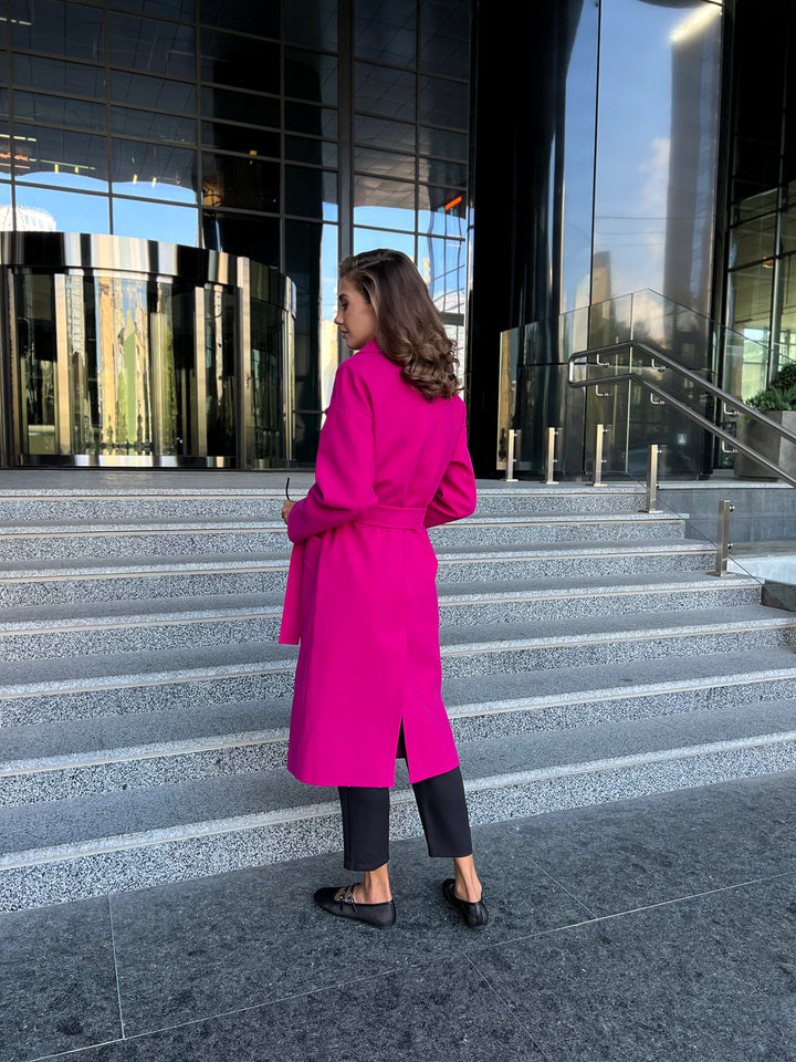 Munich Buttoned Coat Hot pink