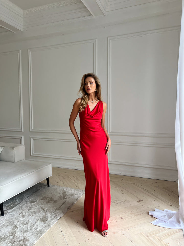 Angel Silk Maxi Dress Red
