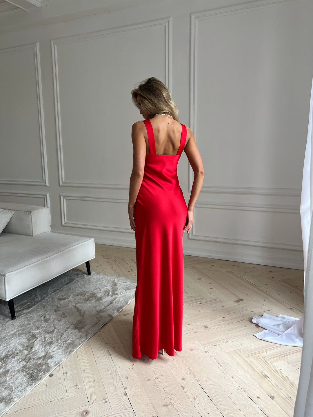 Angel Silk Maxi Dress Red