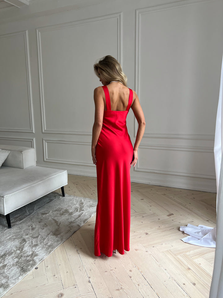 Angel Silk Maxi Dress Red