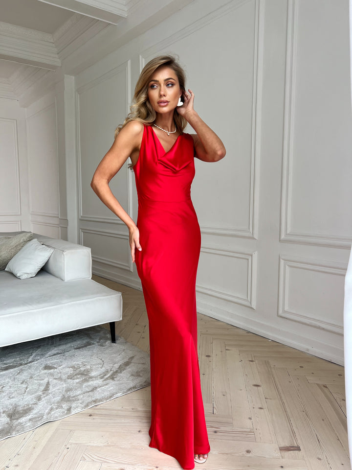 Angel Silk Maxi Dress Red