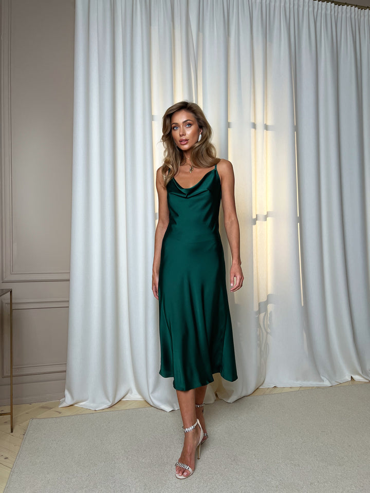 Mary Classic Silk Slip Emerald