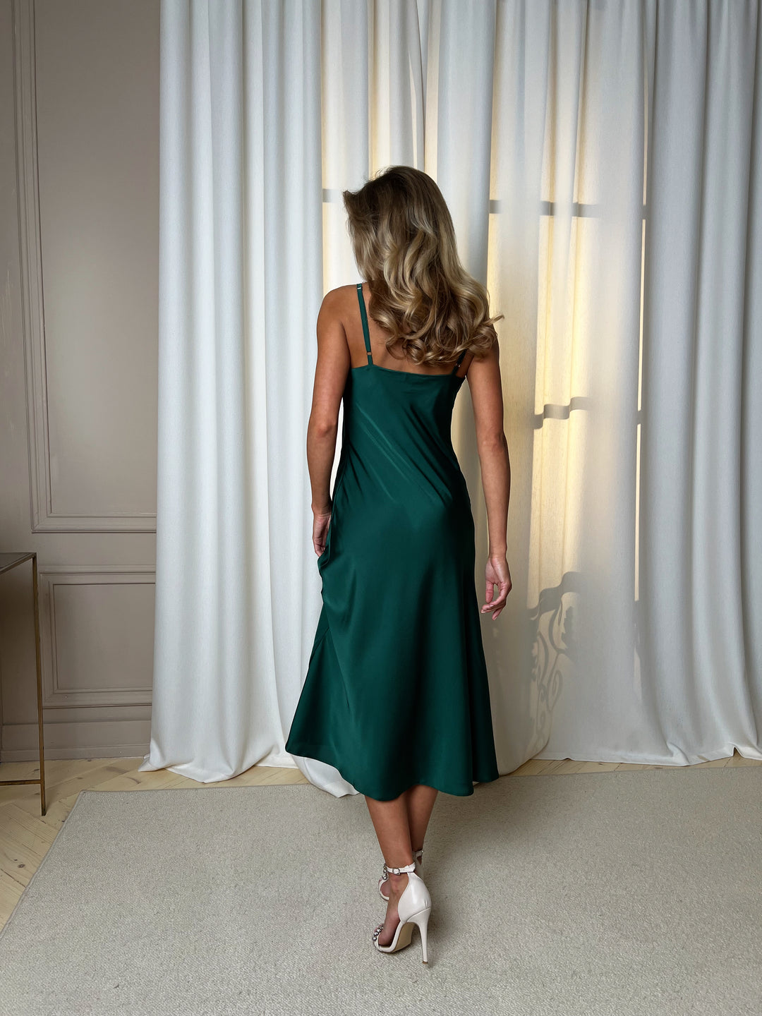 Mary Classic Silk Slip Emerald