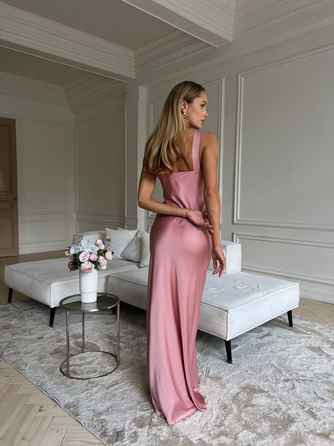 Angel Silk Maxi Dress Dusty Pink