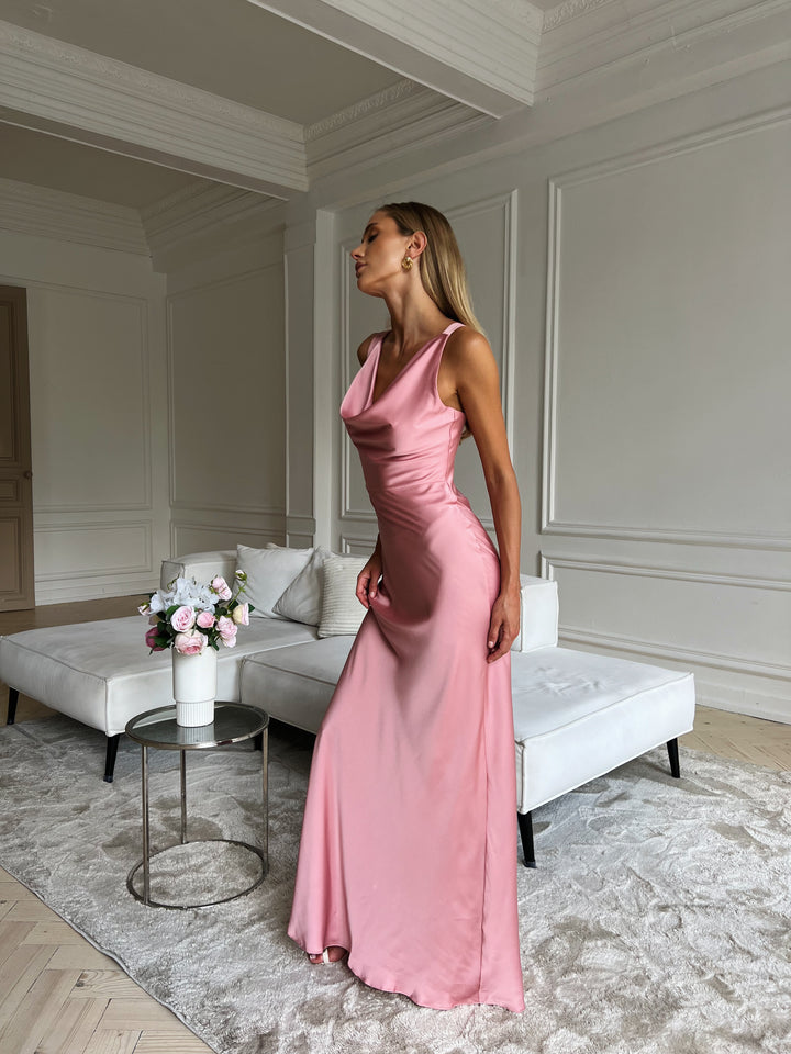 Angel Silk Maxi Dress Dusty Pink