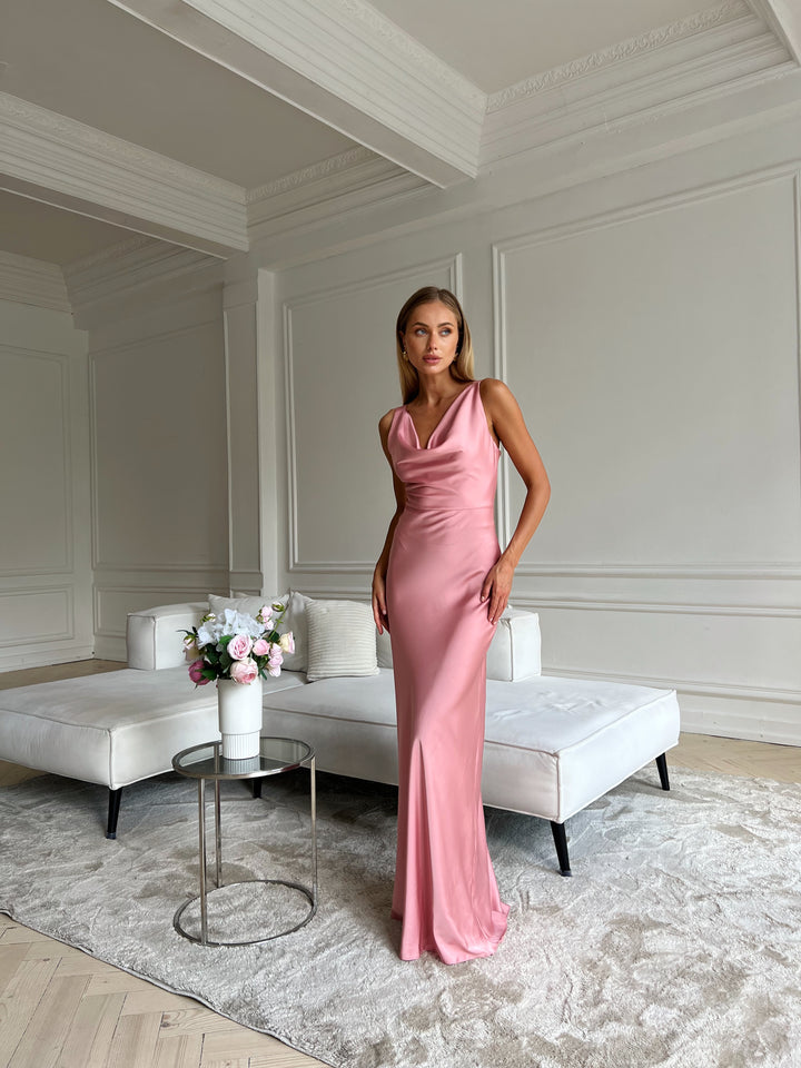 Angel Silk Maxi Dress Dusty Pink