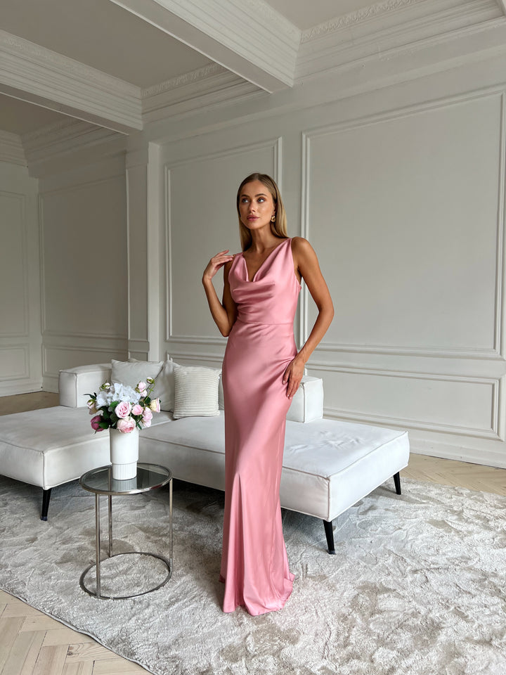 Angel Silk Maxi Dress Dusty Pink