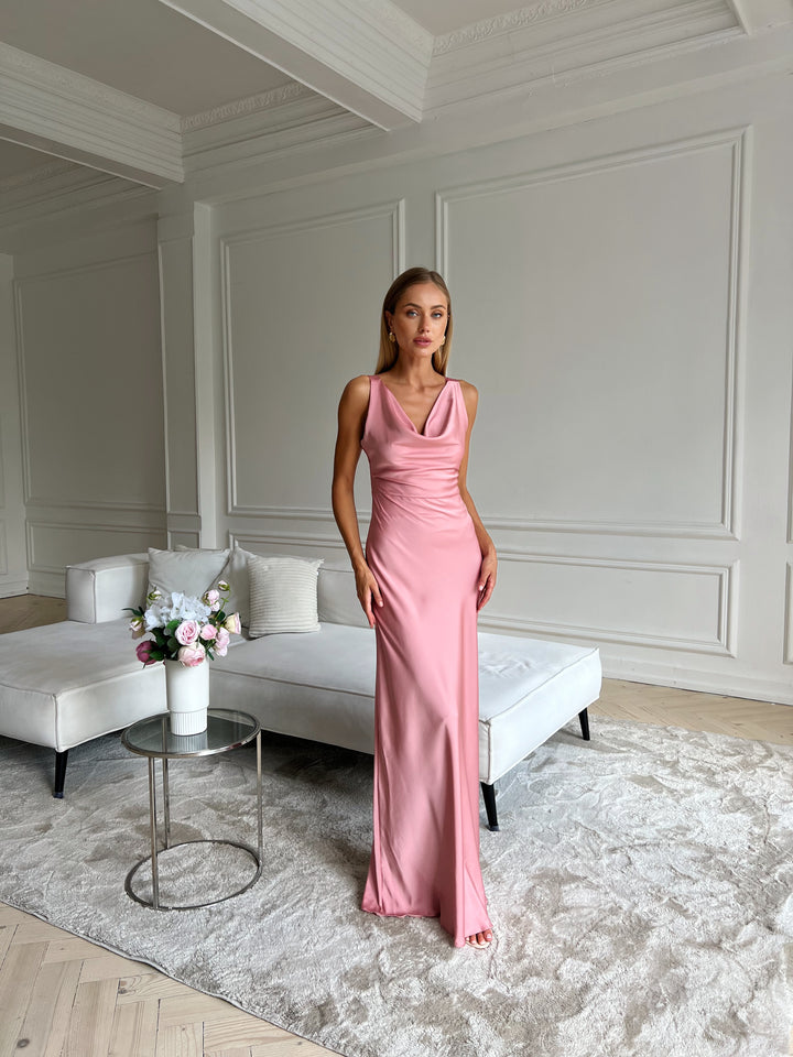 Angel Silk Maxi Dress Dusty Pink