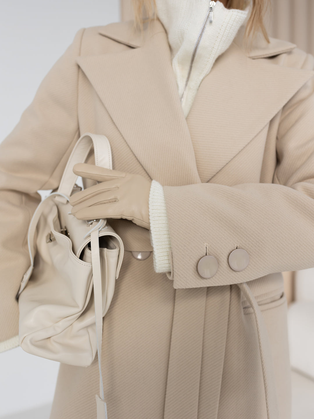England Short Wrap Coat Latte