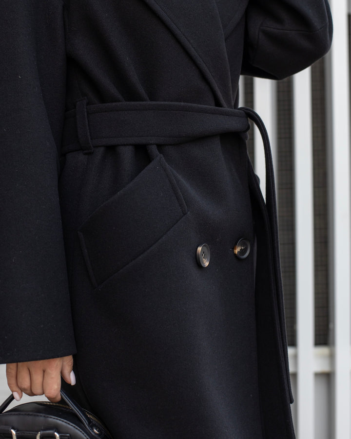 Munich Buttoned Coat Black