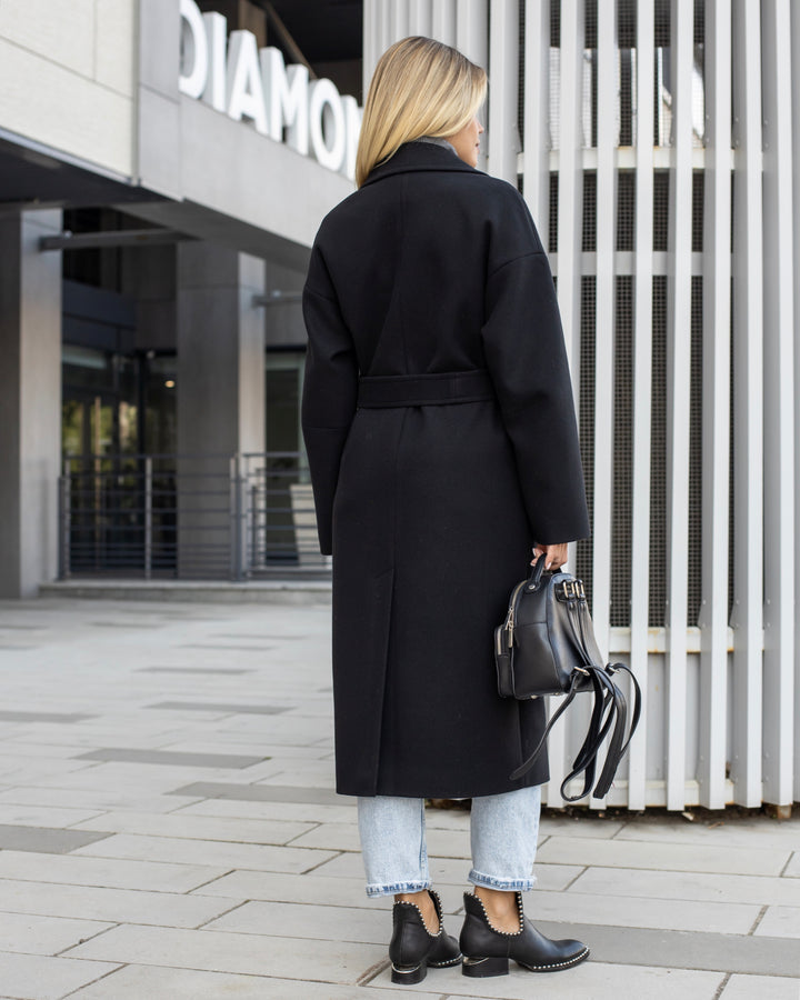 Munich Buttoned Coat Black