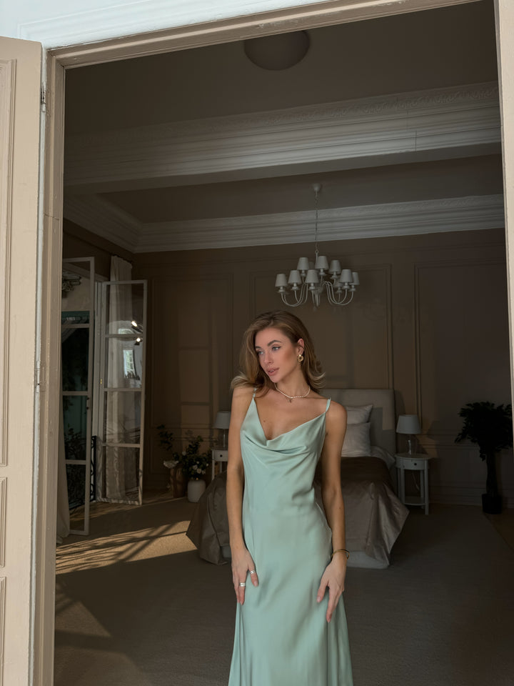 Mary Classic Silk Slip Pistachio
