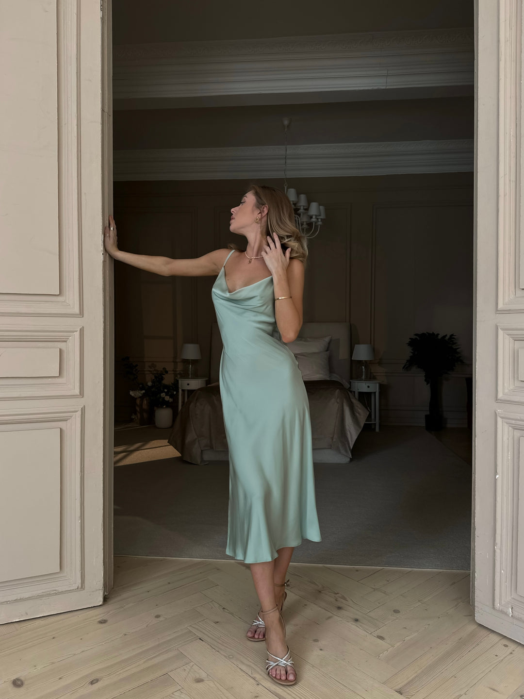 Mary Classic Silk Slip Pistachio
