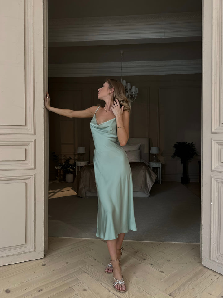 Mary Classic Silk Slip Pistachio