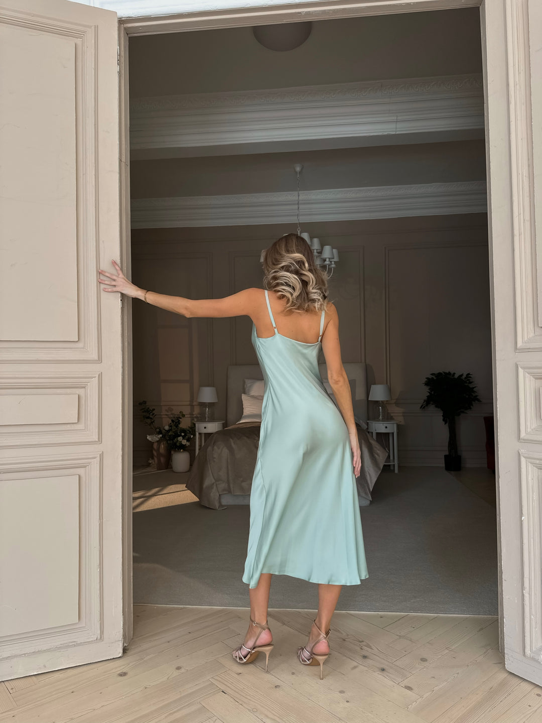 Mary Classic Silk Slip Pistachio