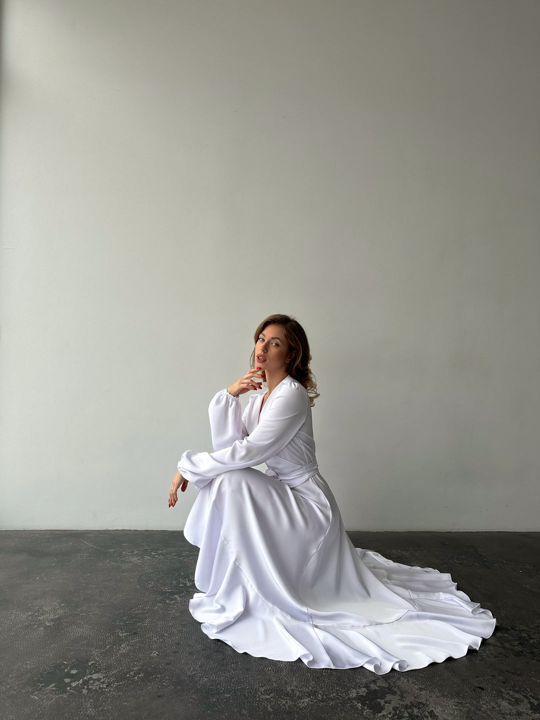 Bella Silk Wrap Dress White