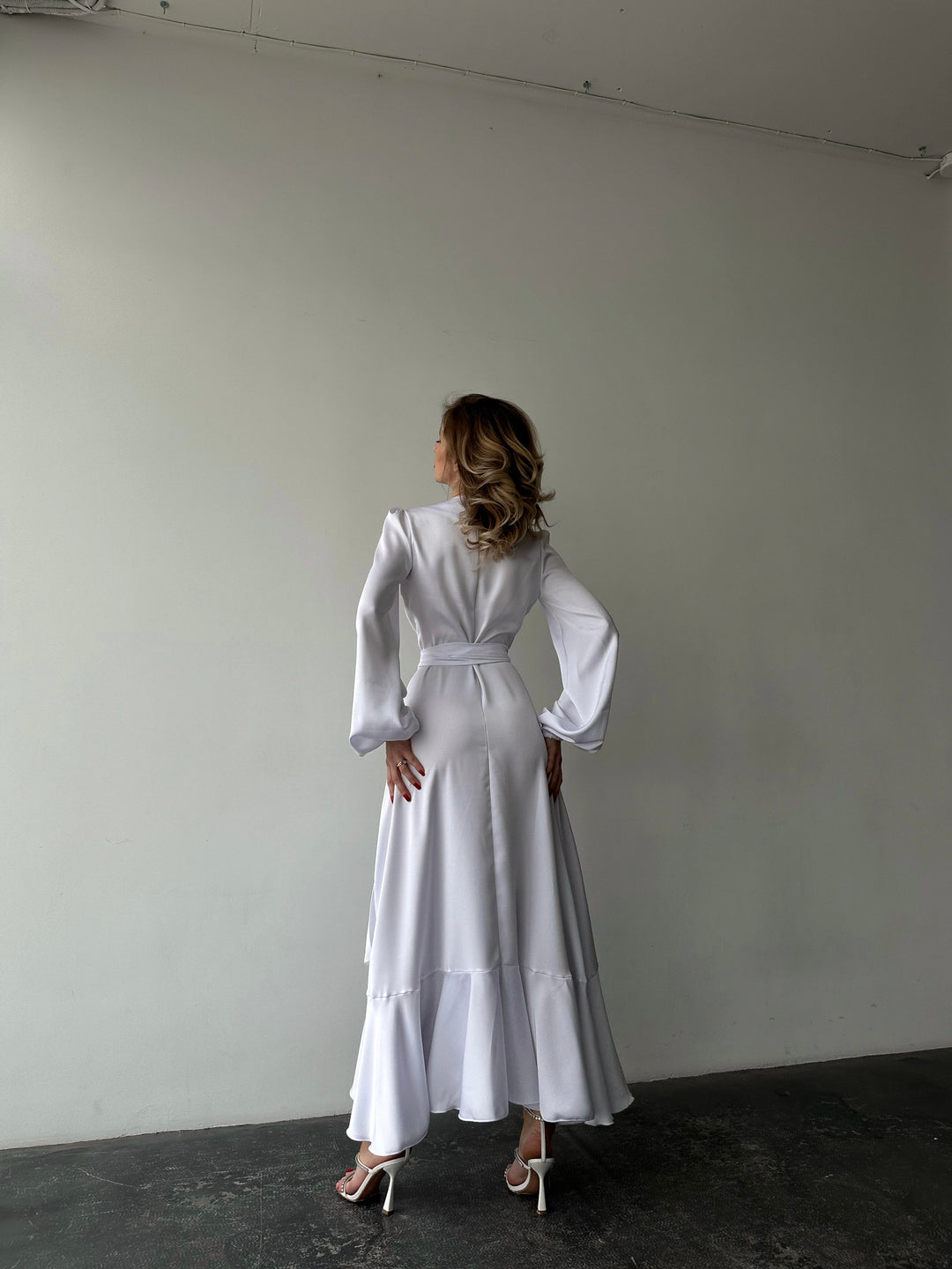 Bella Silk Wrap Dress White