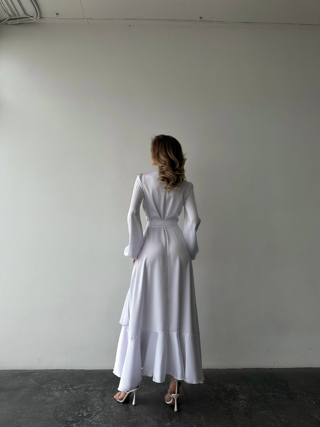 Bella Silk Wrap Dress White