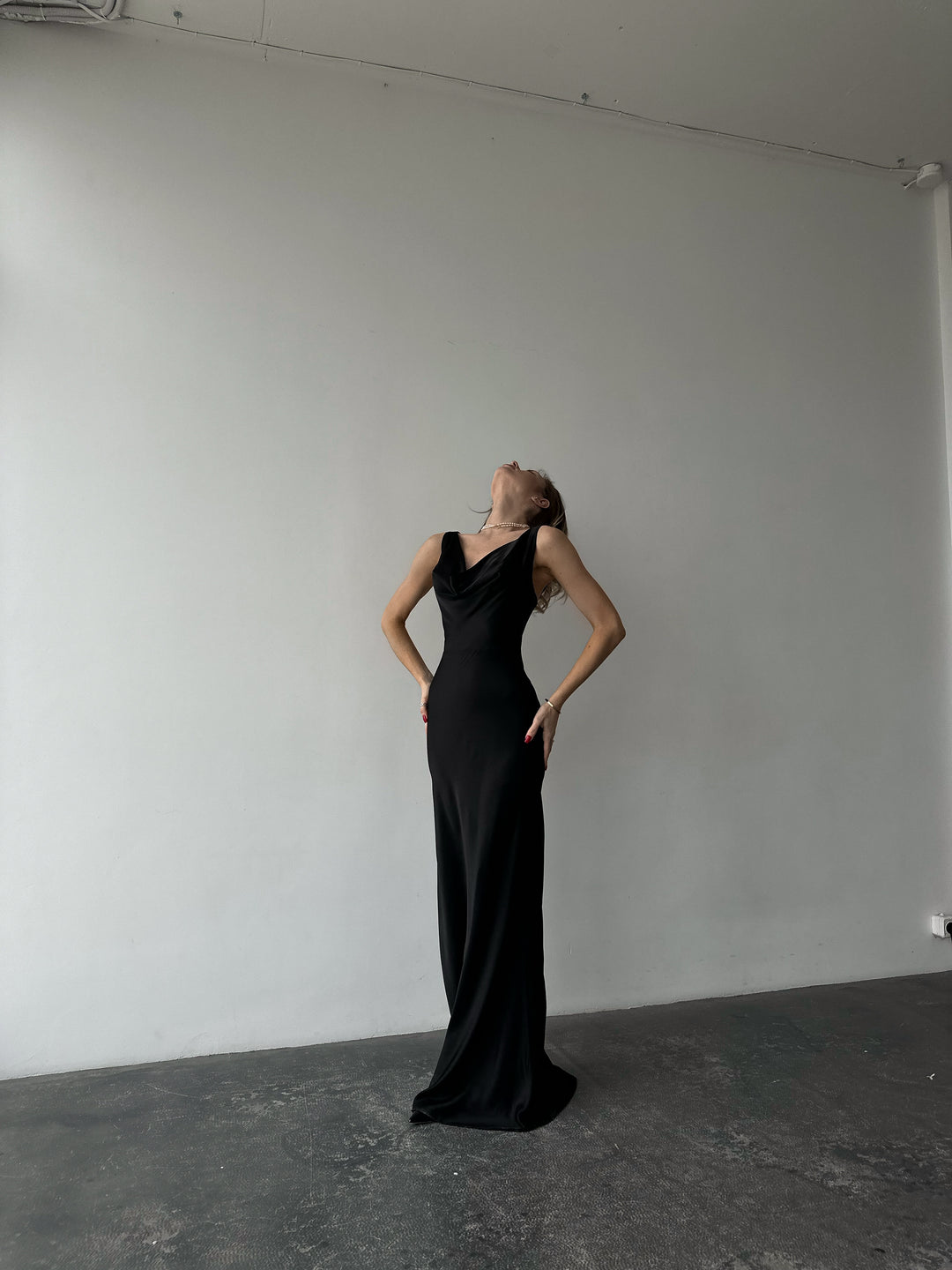 Angel Maxi Silk slip Dress Black