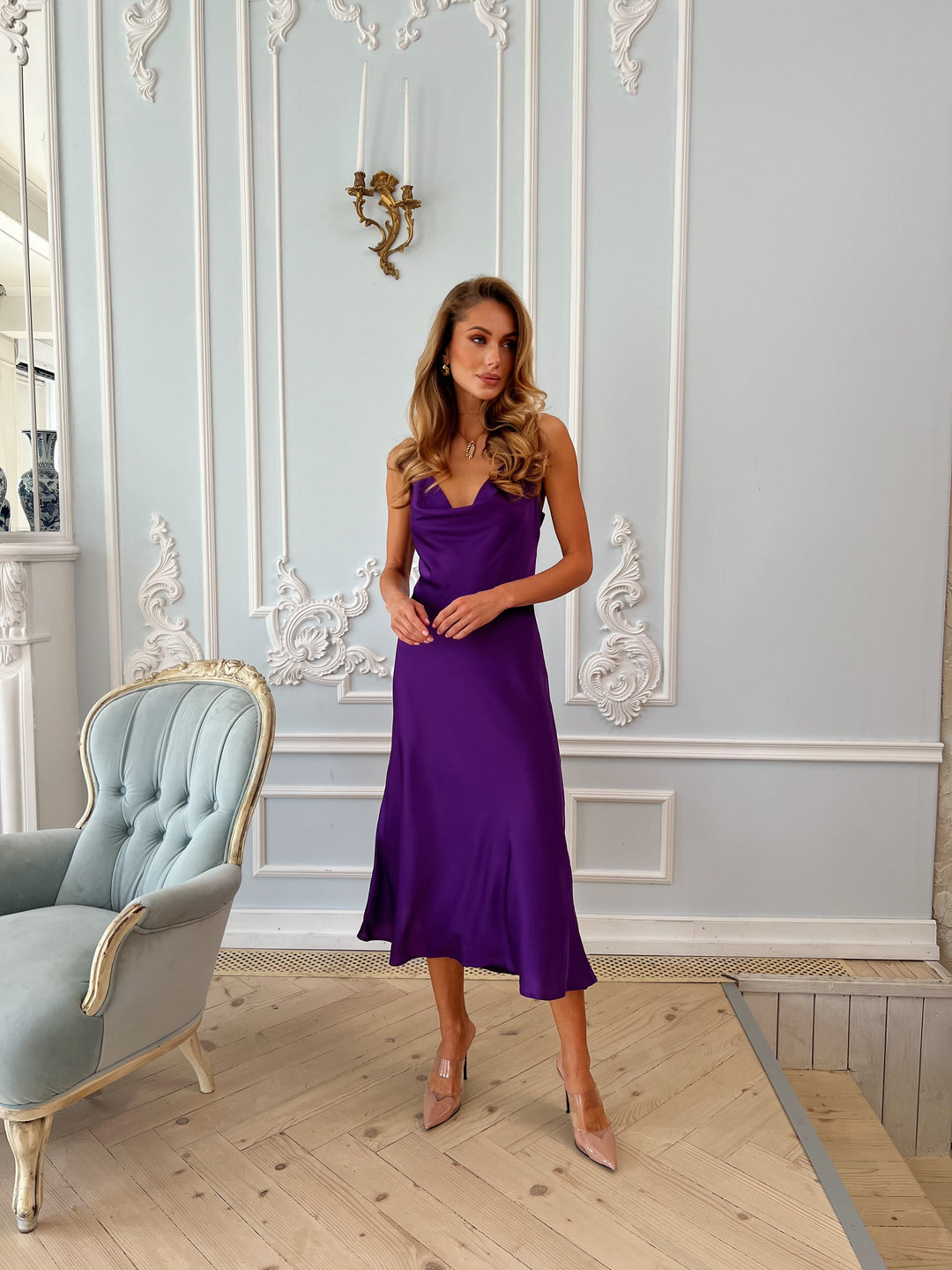 Mary Classic Silk Slip purple