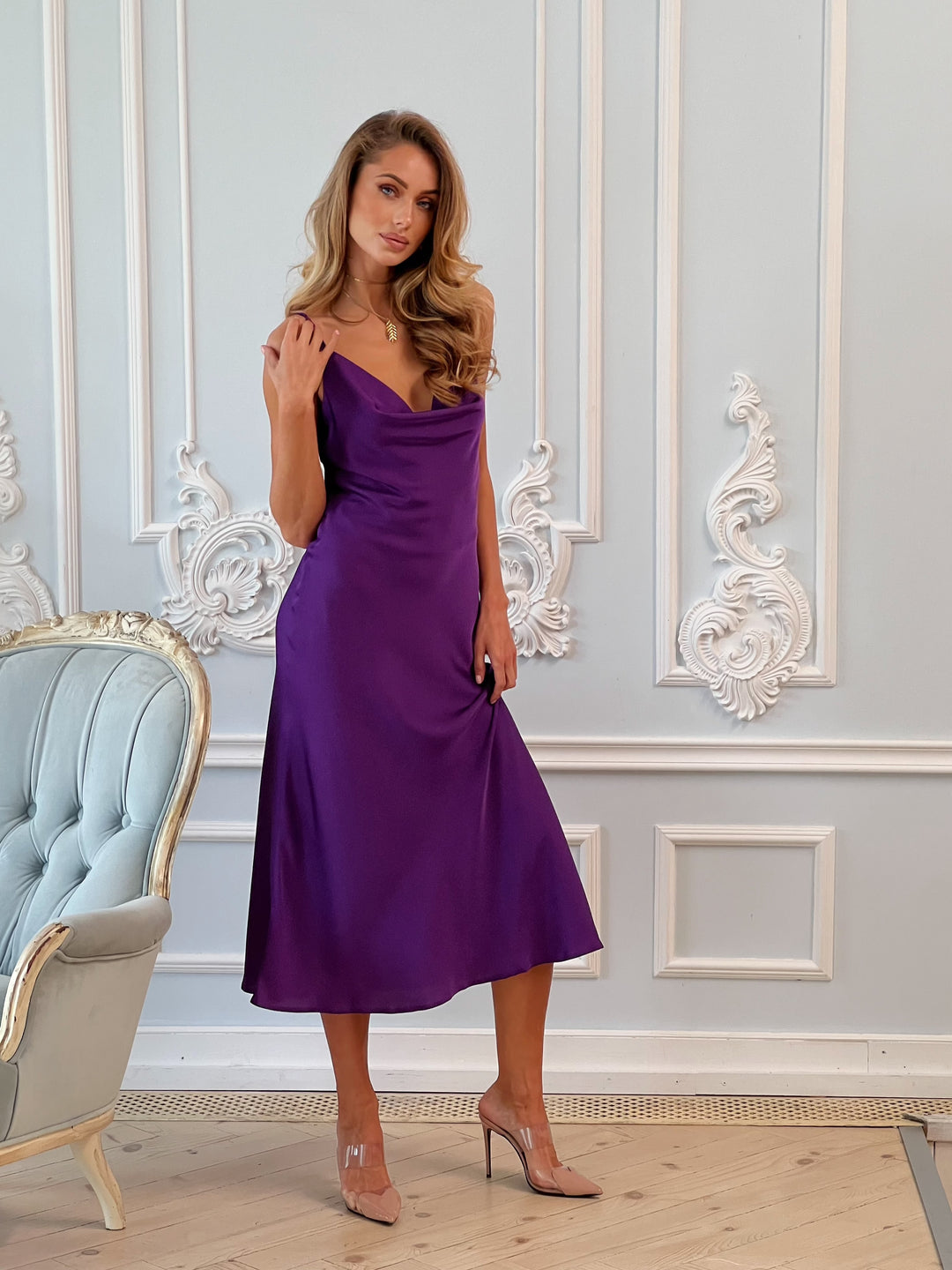 Mary Classic Silk Slip purple