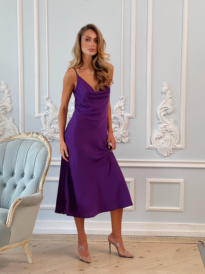 Mary Classic Silk Slip purple