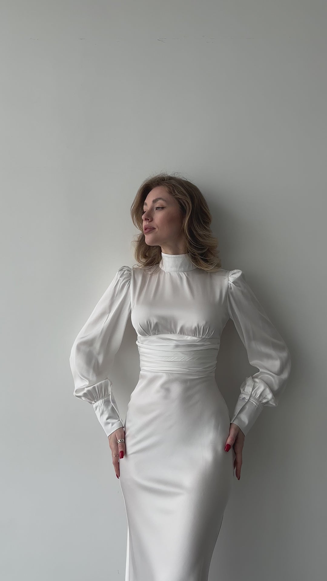 Raya Silk Open Back Dress White