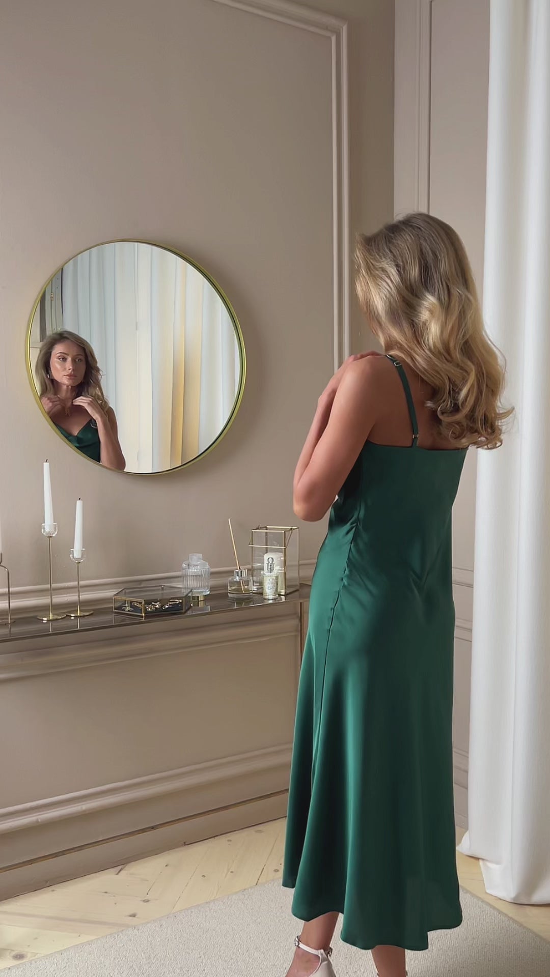 Mary Classic Silk Slip Emerald